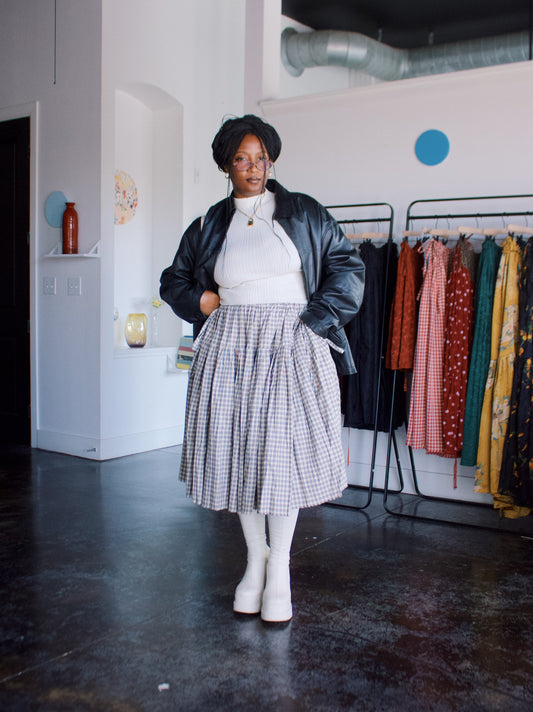 The Meadow Skirt - Plaid - Tea