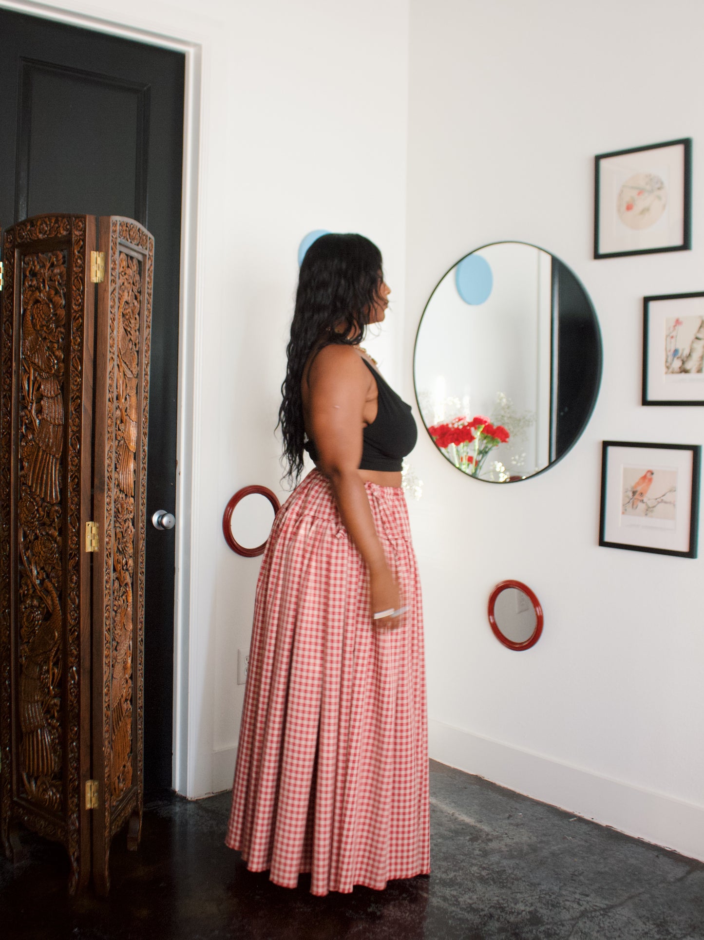 The Meadow Skirt - Plaid - Ruby