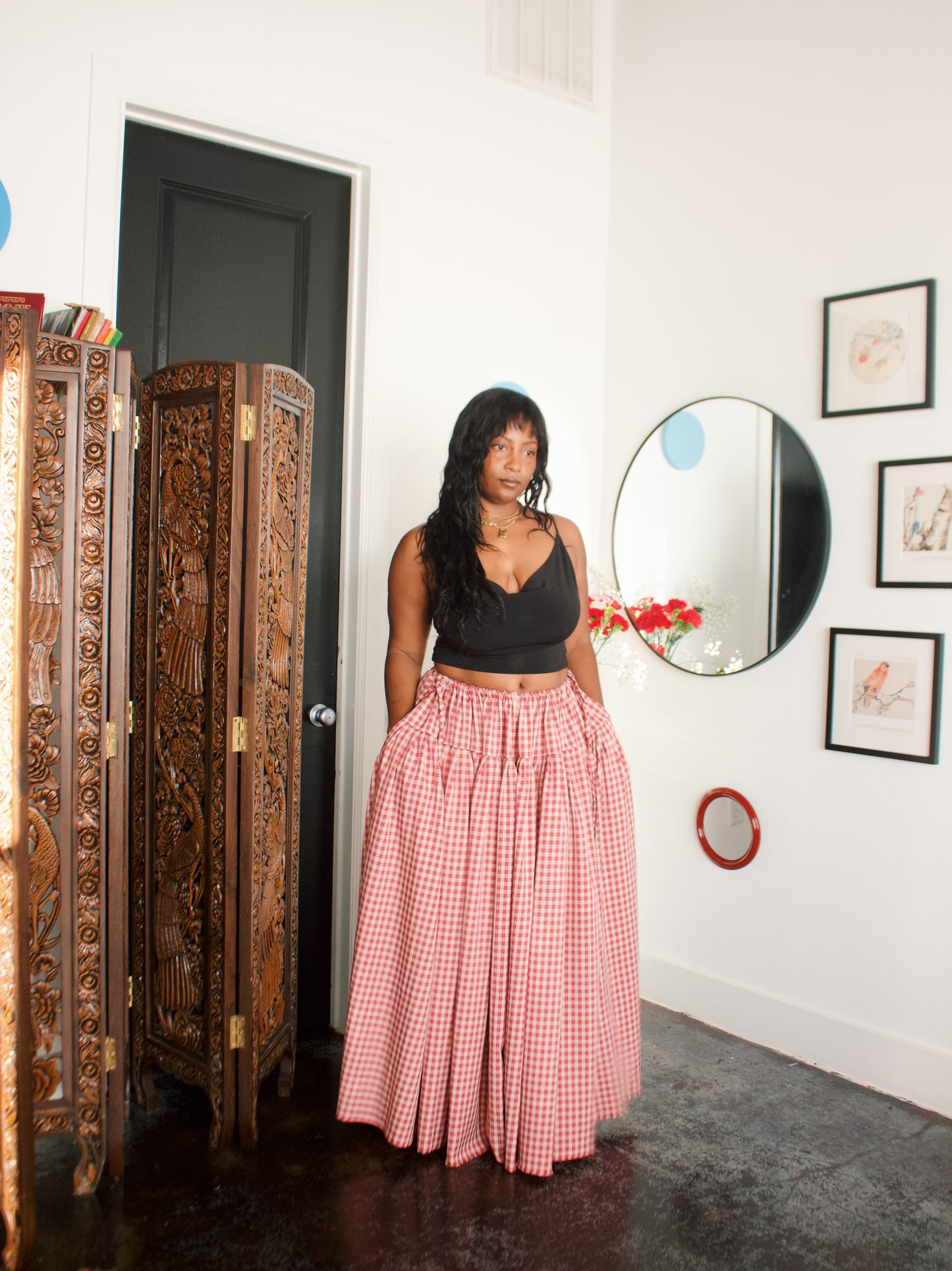 The Meadow Skirt - Plaid - Ruby