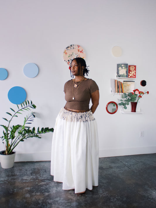 The JOANNA Skirt in Plum | Ivory