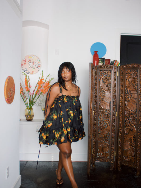 The Komi Dress - Fruits - Persimmon