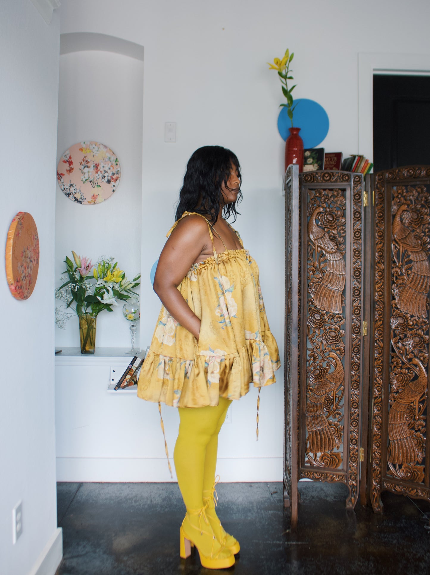 The Komi Dress - Yellow Lilly