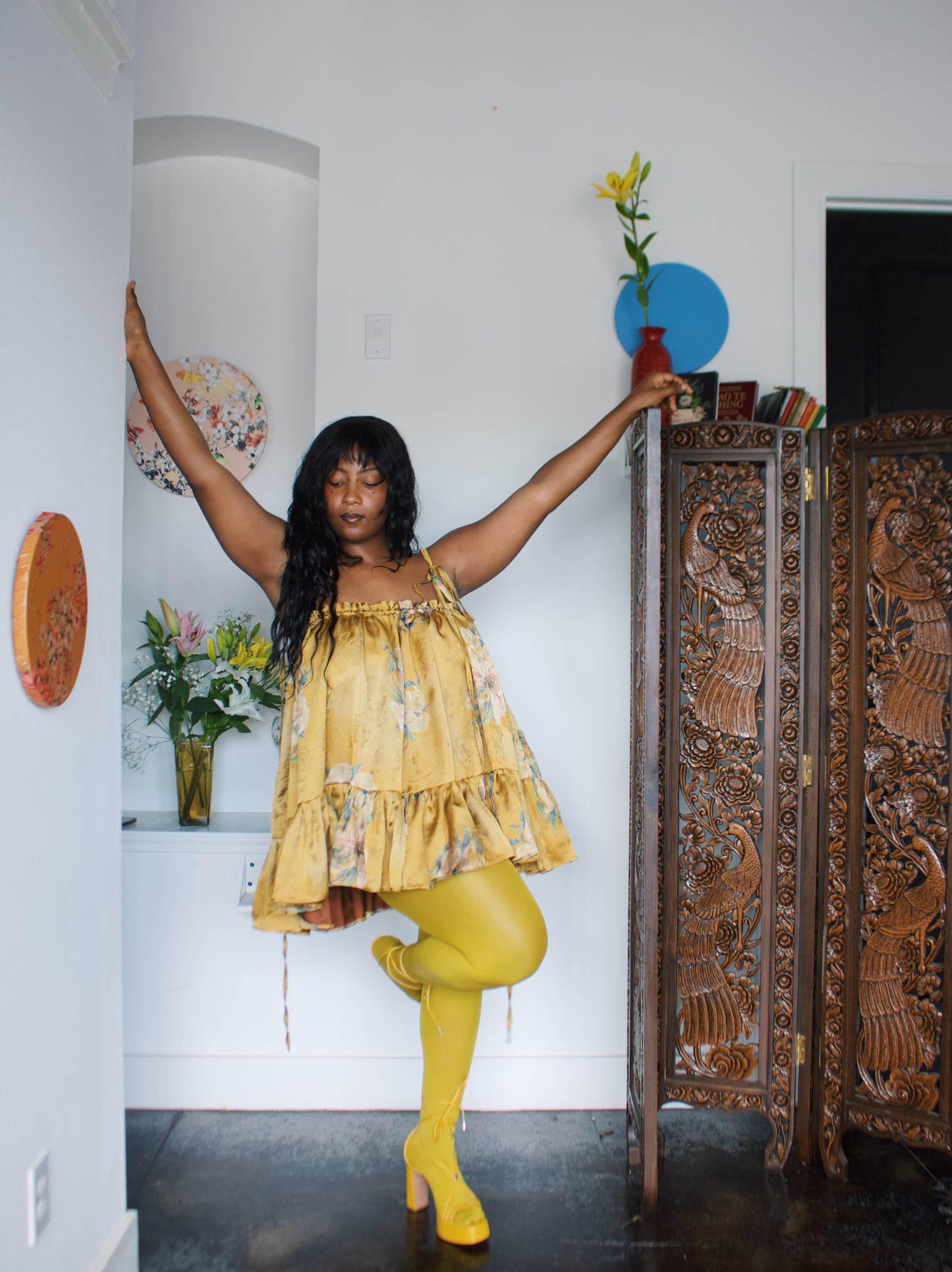 The Komi Dress - Yellow Lilly