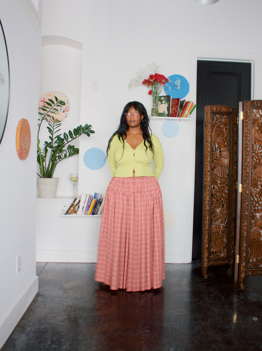 The Meadow Skirt - Plaid - Watermelon