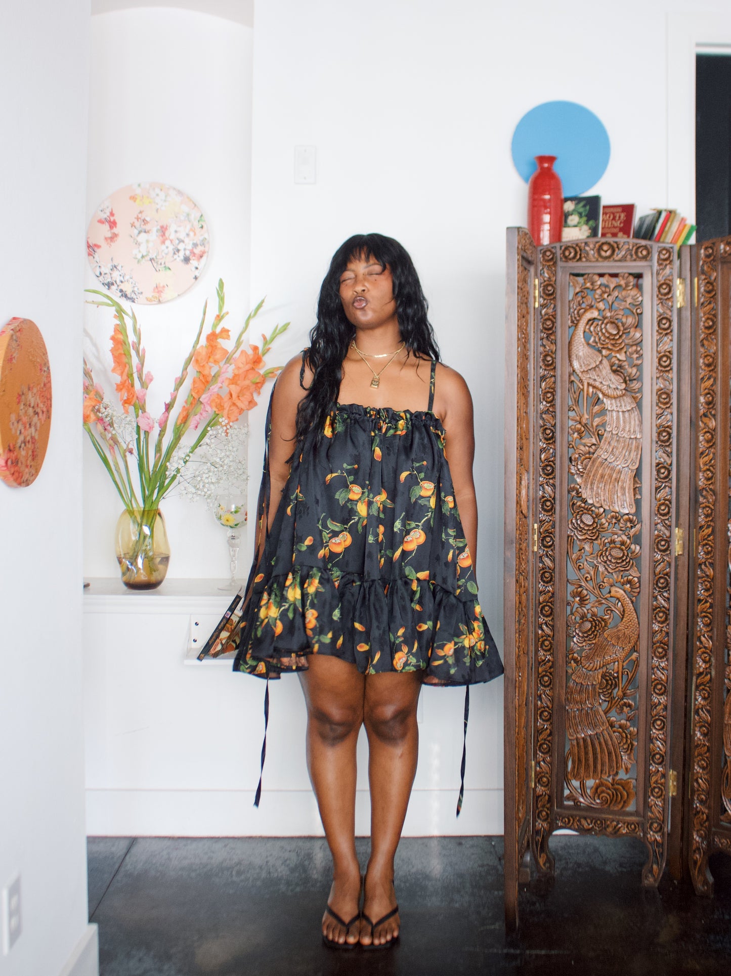 The Komi Dress - Fruits - Persimmon