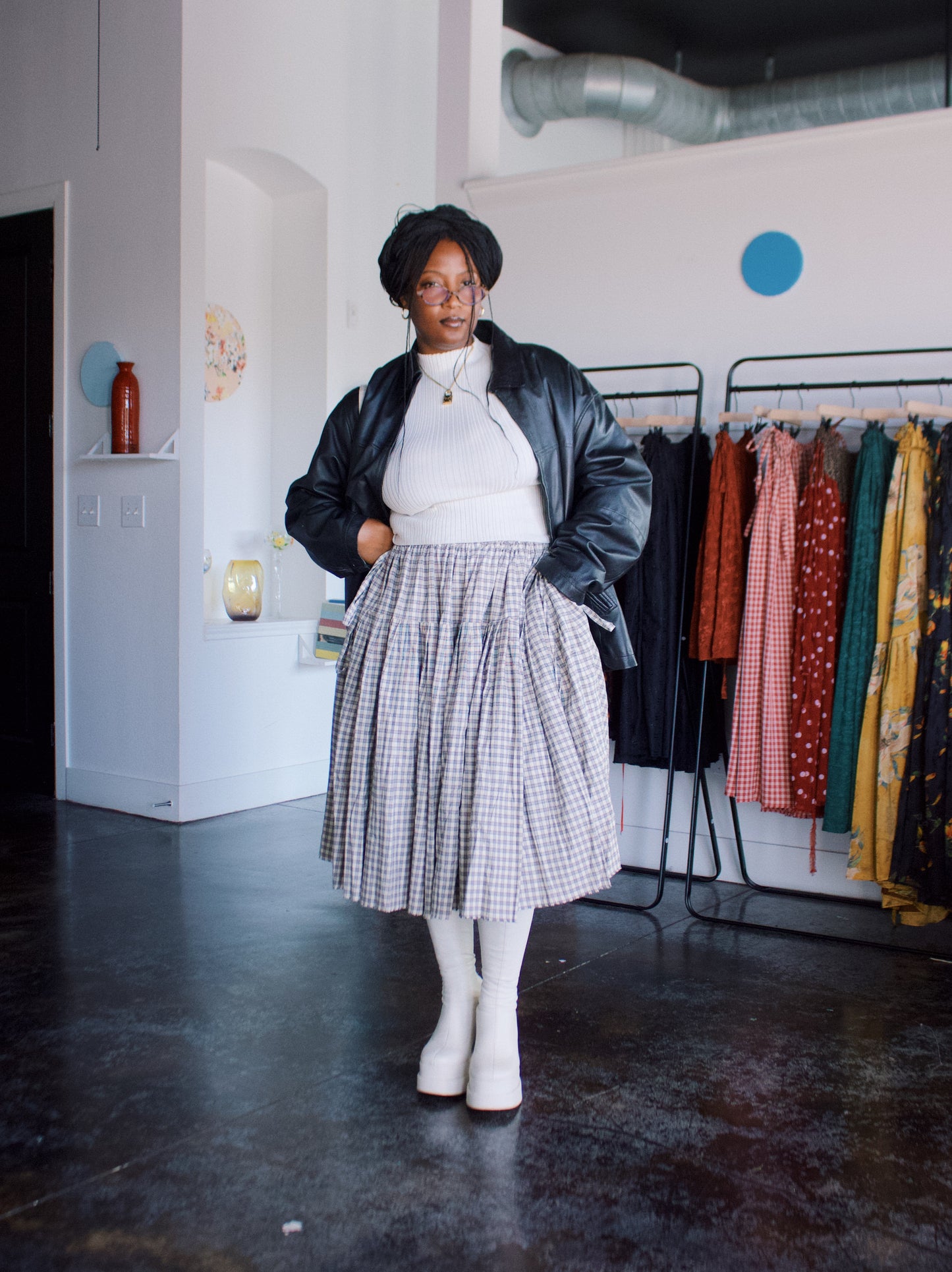 The Meadow Skirt - Plaid - Tea