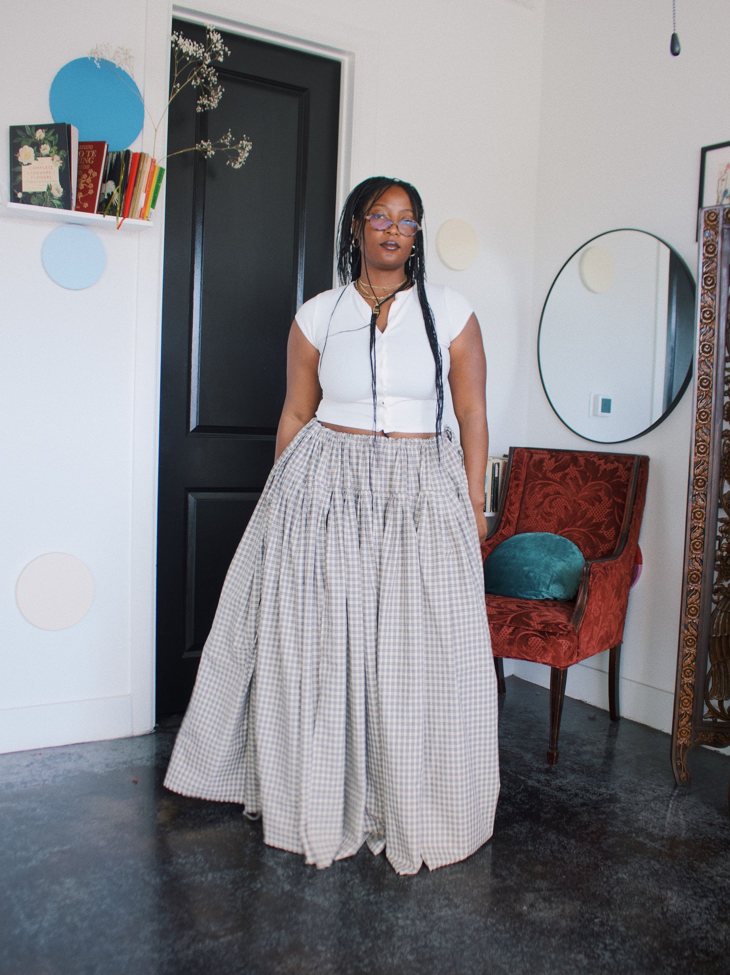 The Meadow Skirt - Plaid - Tea