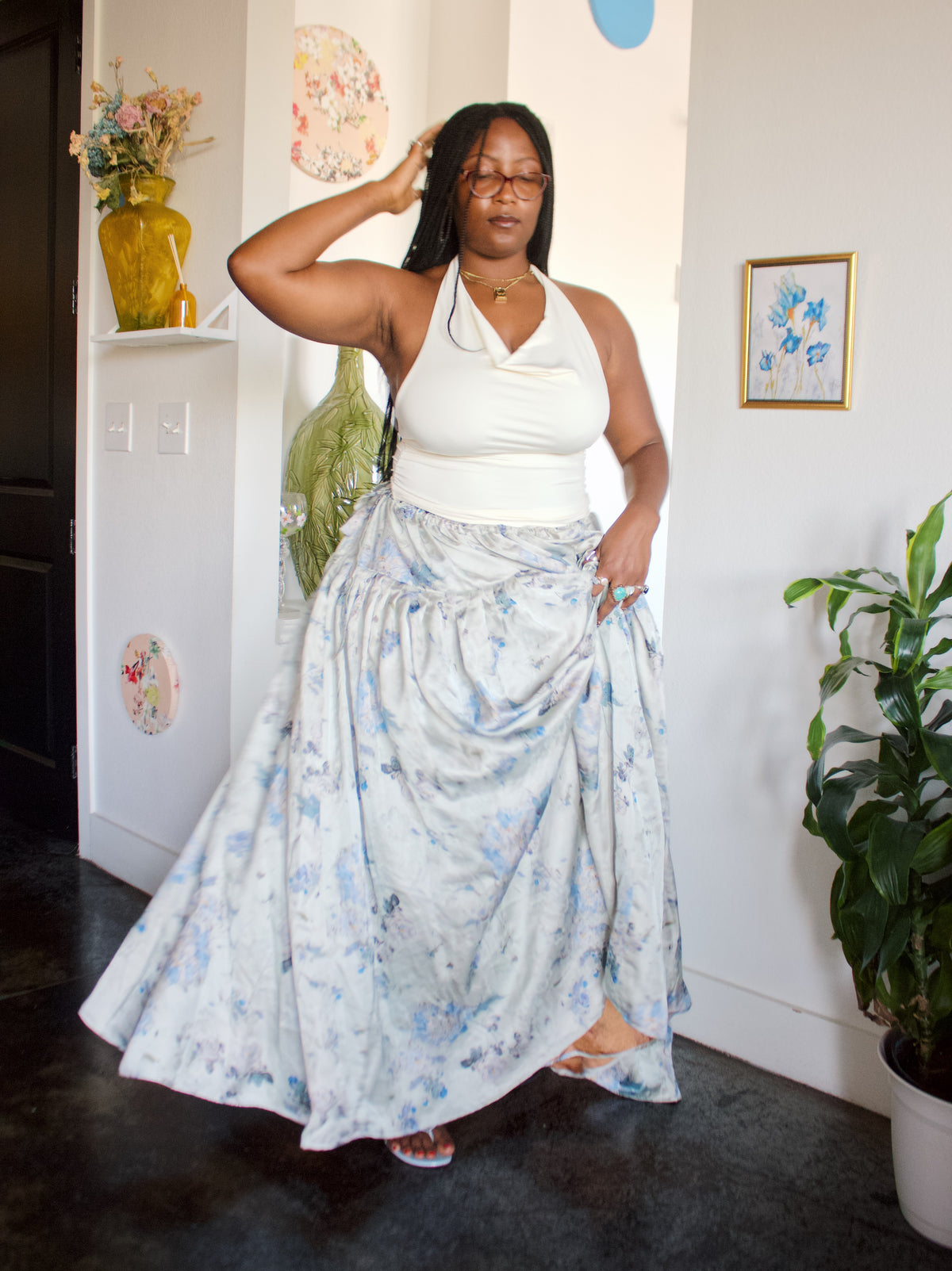The Meadow Skirt - Blue Peony