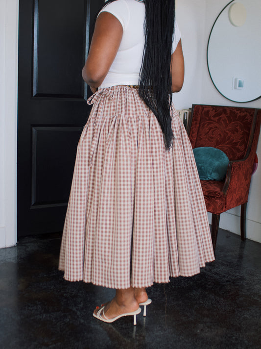 The Meadow Skirt - Plaid - Coffee