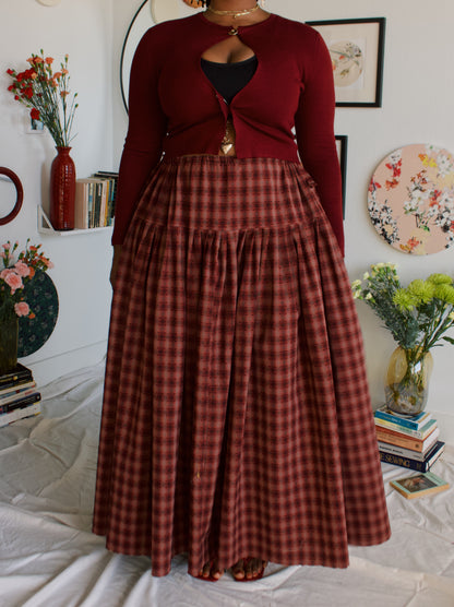 The Meadow Skirt - Plaid - Ladybug
