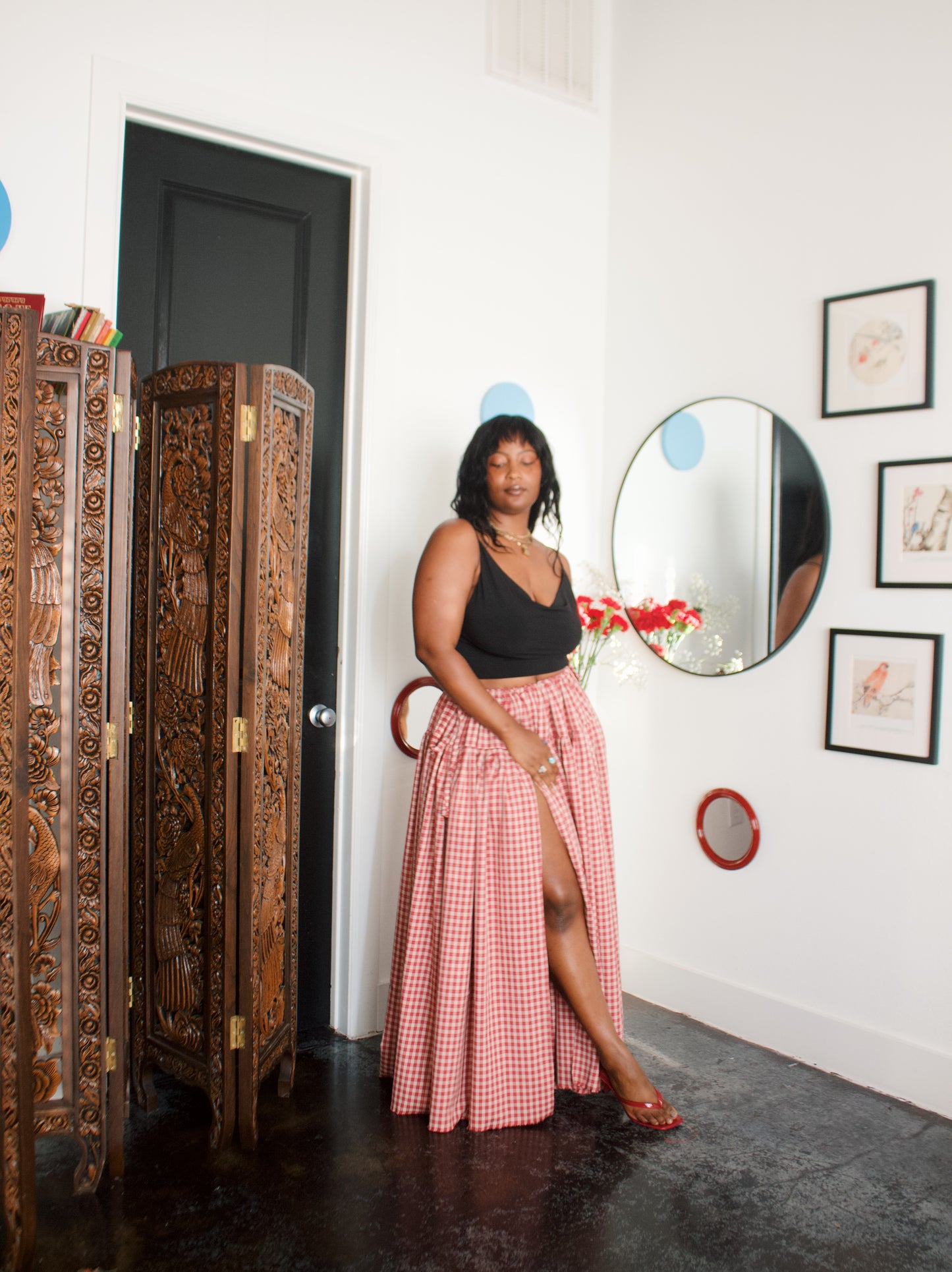 The Meadow Skirt - Plaid - Ruby