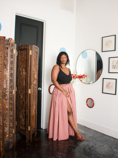 The Meadow Skirt - Plaid - Ruby