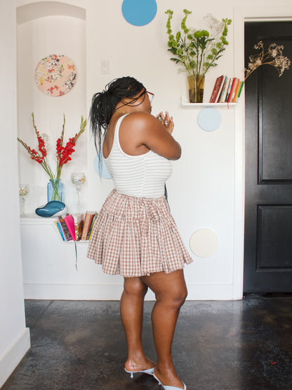 The Mea Skirt - Plaid - Coffee