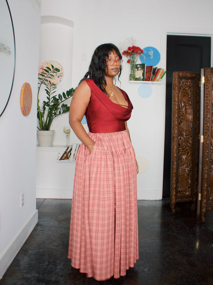 The Meadow Skirt - Plaid - Watermelon