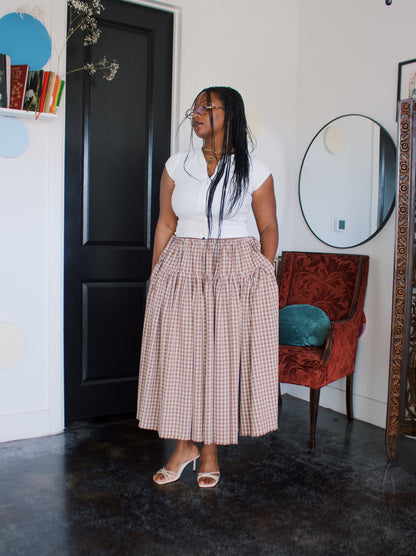 The Meadow Skirt - Plaid - Coffee