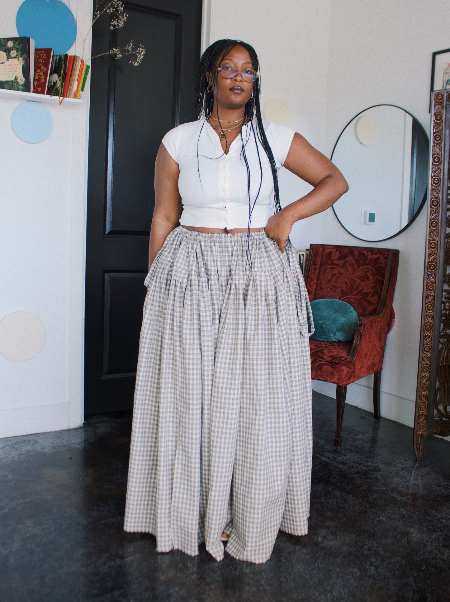 The Meadow Skirt - Plaid - Tea