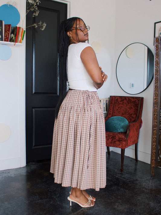 The Meadow Skirt - Plaid - Coffee