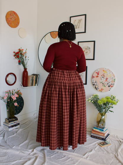 The Meadow Skirt - Plaid - Ladybug