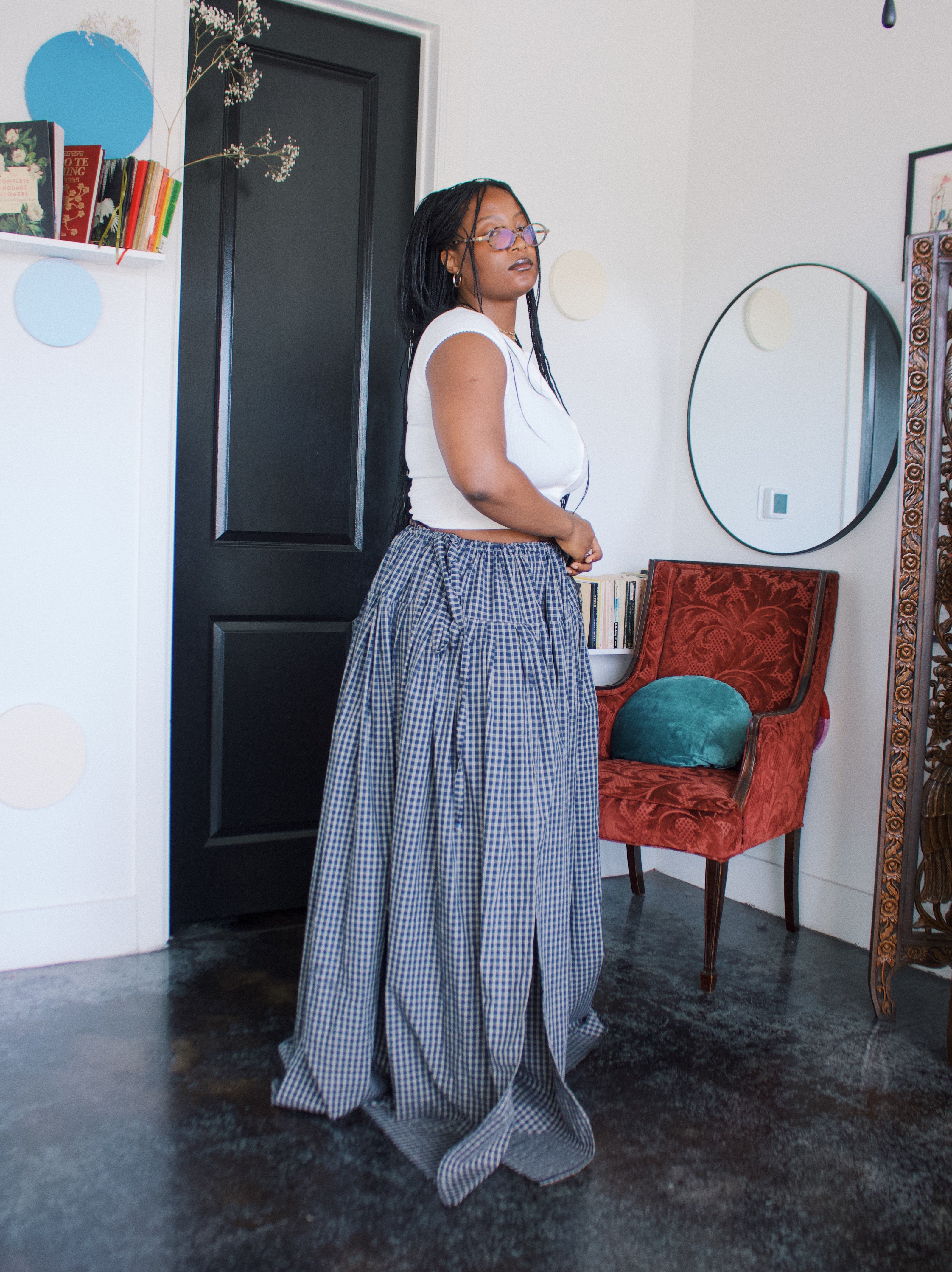 The Meadow Skirt - Plaid - Lake – theflower iris