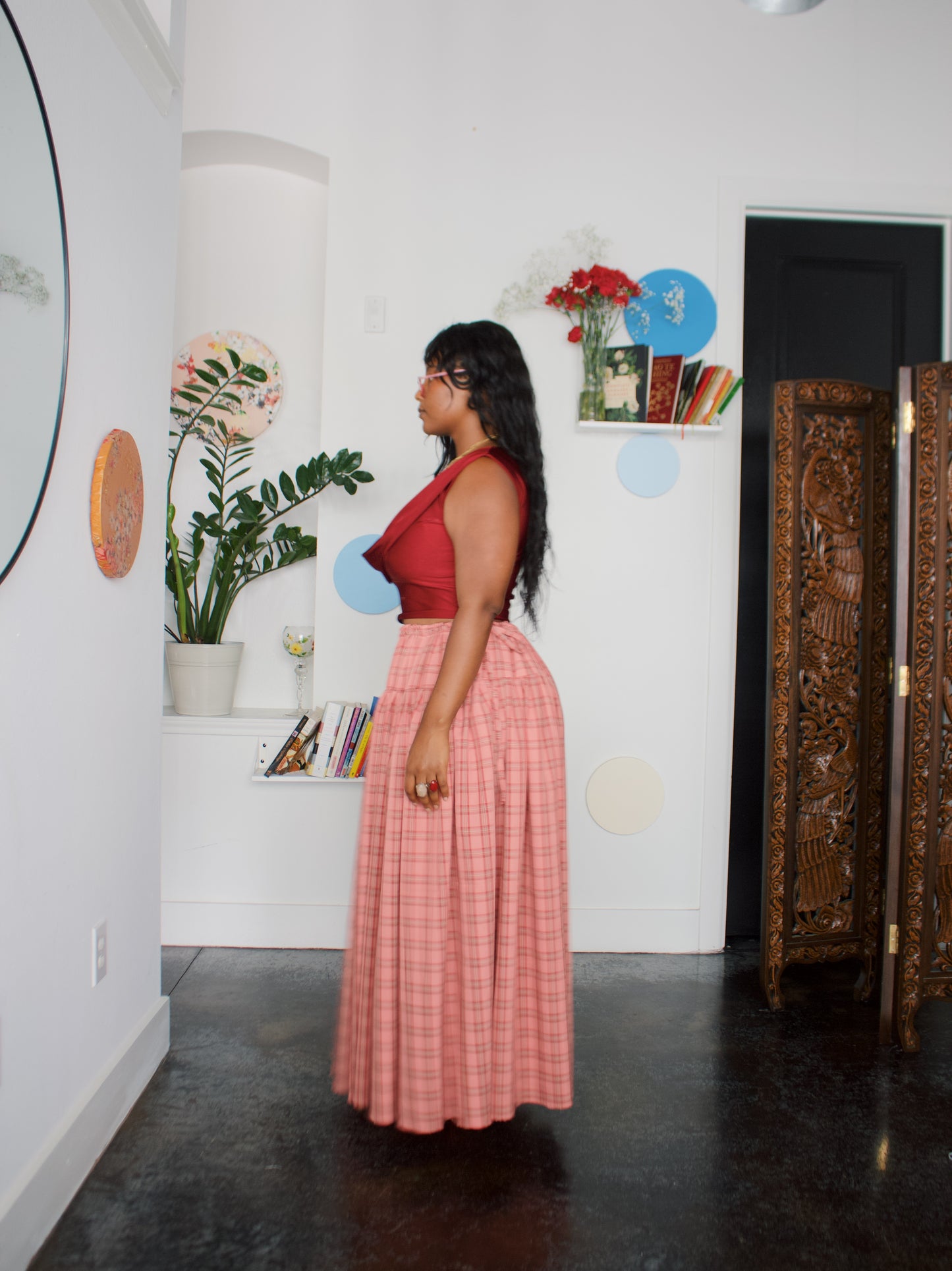 The Meadow Skirt - Plaid - Watermelon