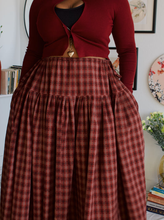 The Mea Skirt - Plaid - Ladybug