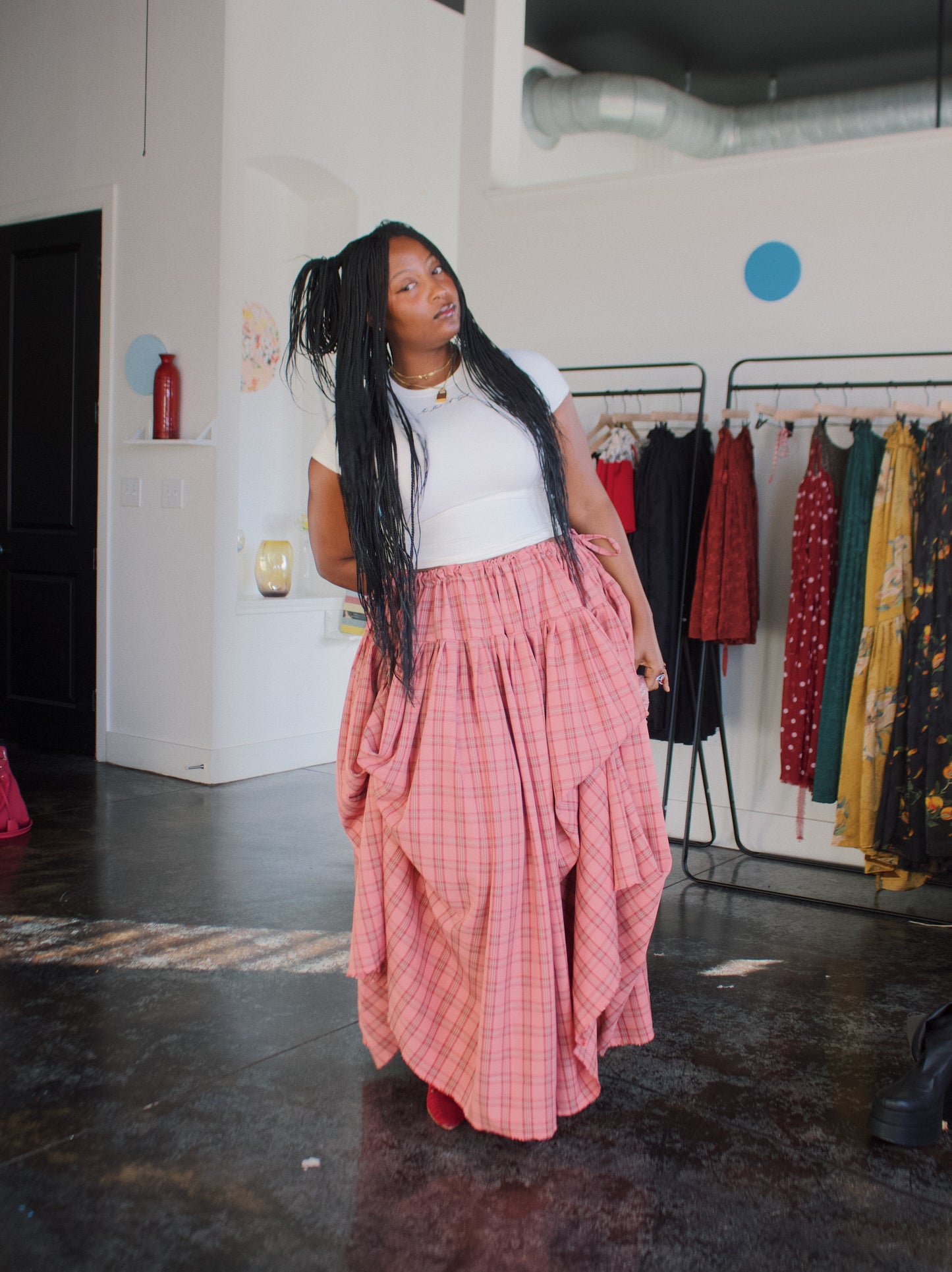 The Meadow Skirt - Plaid - Watermelon