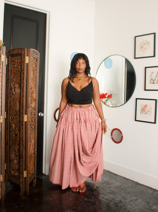 The Meadow Skirt - Plaid - Ruby