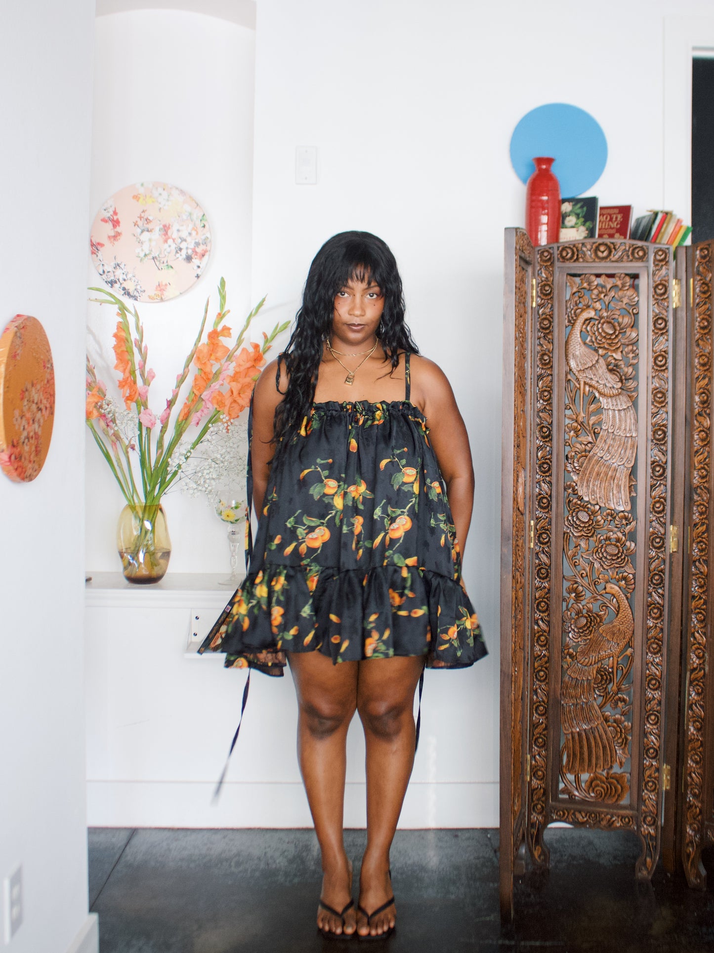 The Komi Dress - Fruits - Persimmon