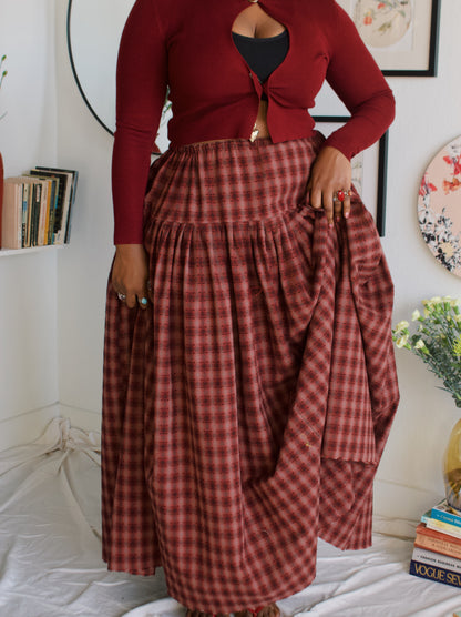 The Meadow Skirt - Plaid - Ladybug