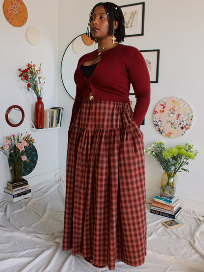 The Meadow Skirt - Plaid - Ladybug