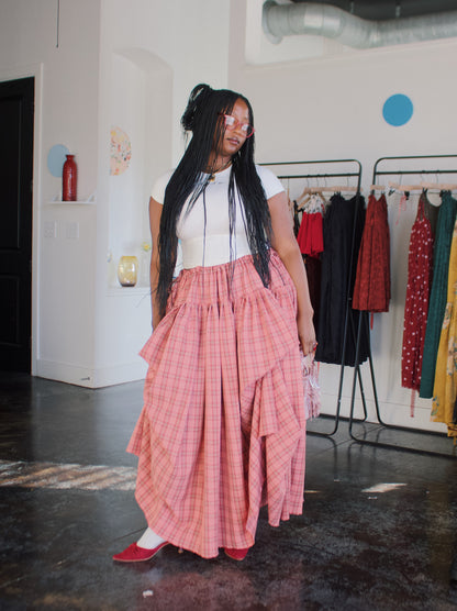 The Meadow Skirt - Plaid - Watermelon