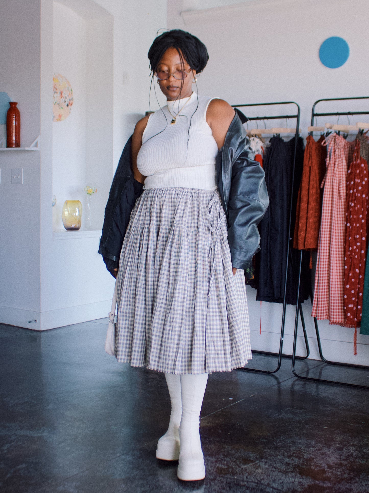 The Meadow Skirt - Plaid - Tea