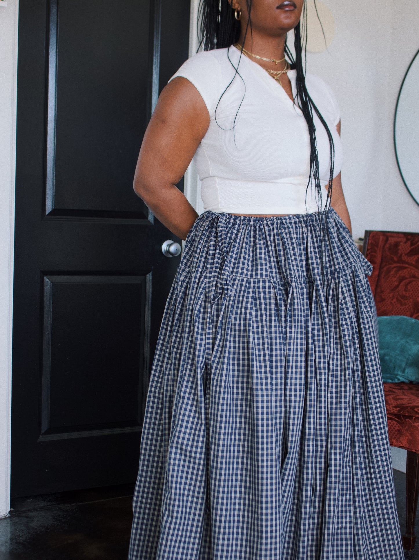 The Meadow Skirt - Plaid - Lake