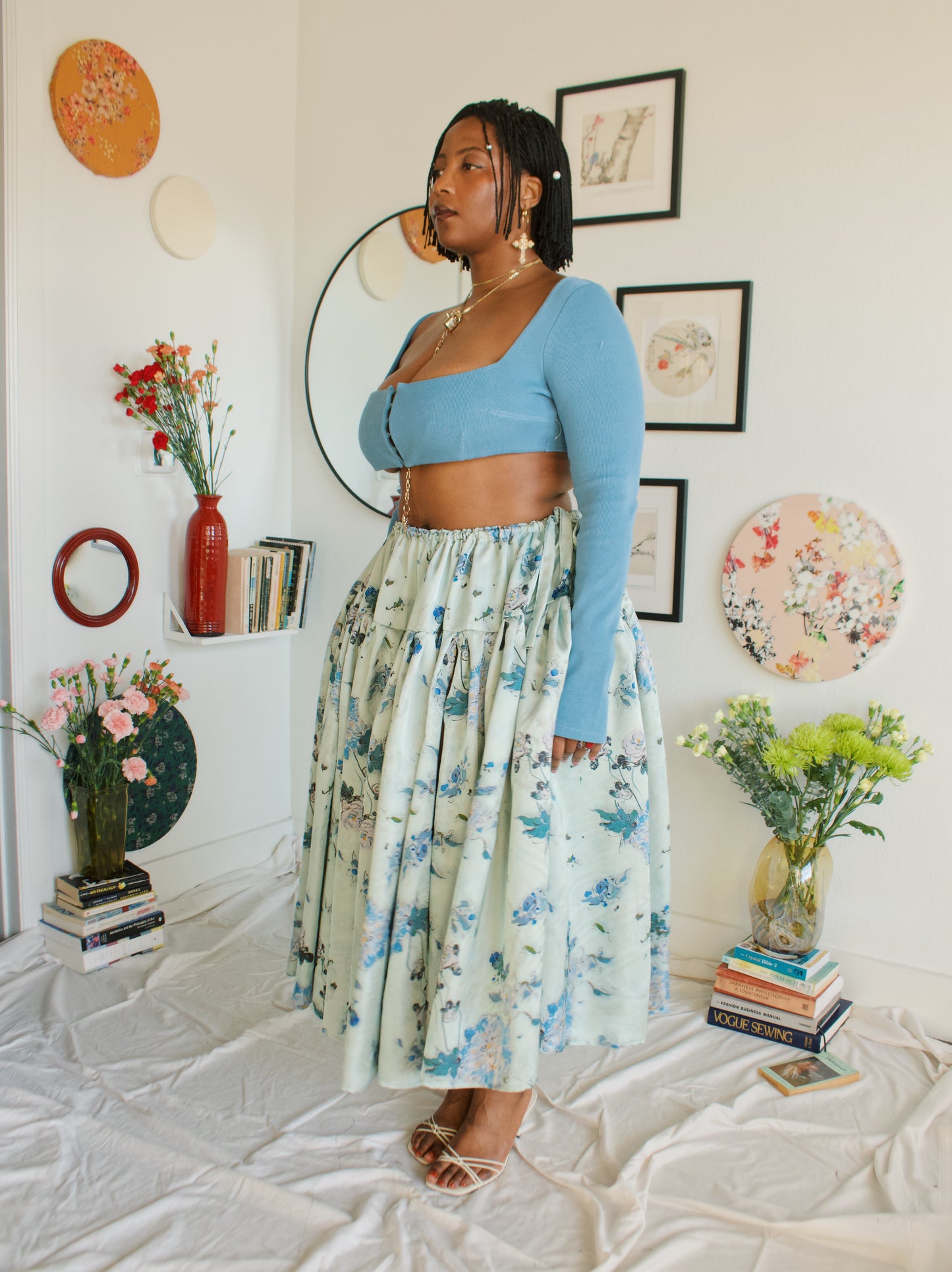 The Meadow Skirt - Blue Peony