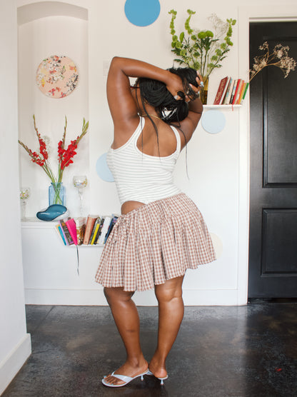 The Mea Skirt - Plaid - Coffee